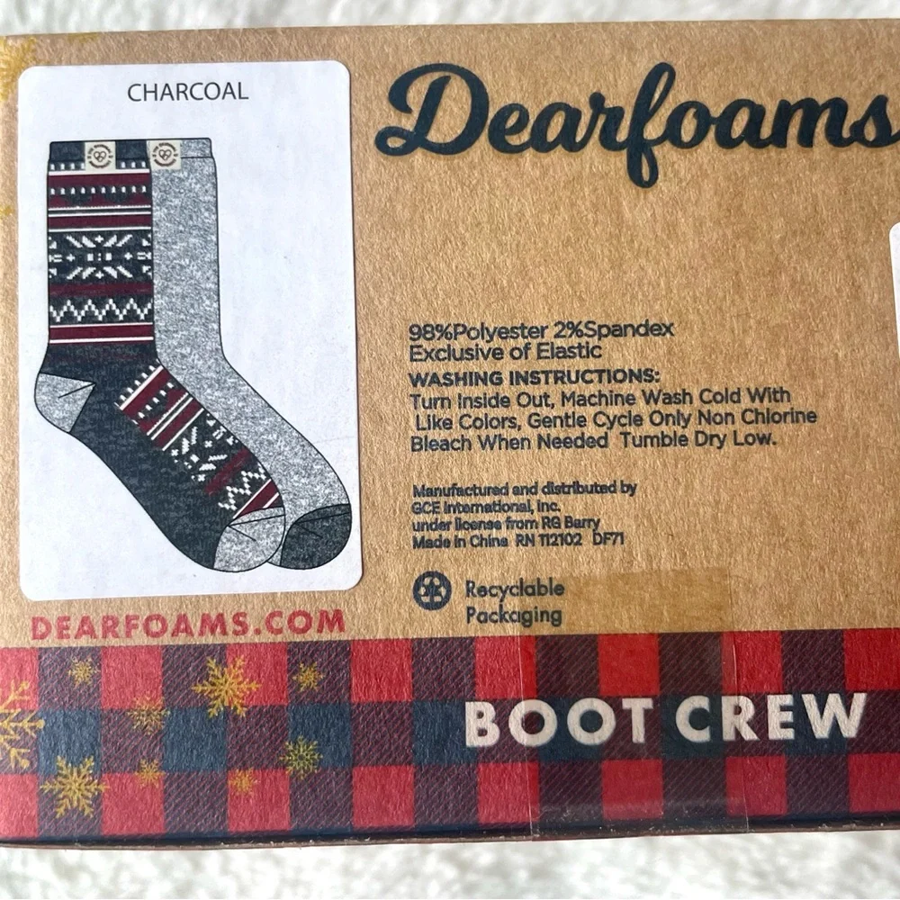 Dearfoams Ladies Boot Crew Socks 2 Pack